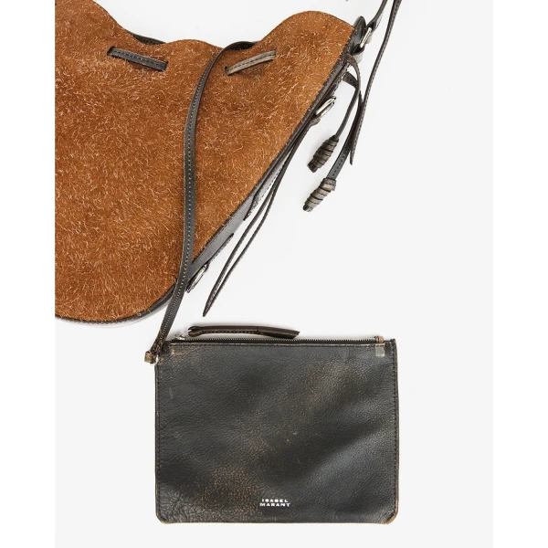 Isabel Marant Bolton Hobo Bag in Suede Leather, Chestnut | Shoulder & Crossbody Bags | Luxury Shoes 