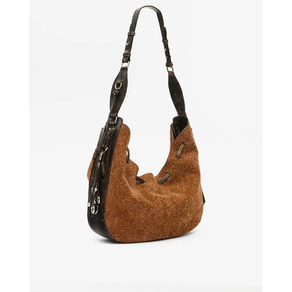 Isabel Marant Bolton Hobo Bag in Suede Leather, Chestnut | Shoulder & Crossbody Bags | Luxury Shoes 