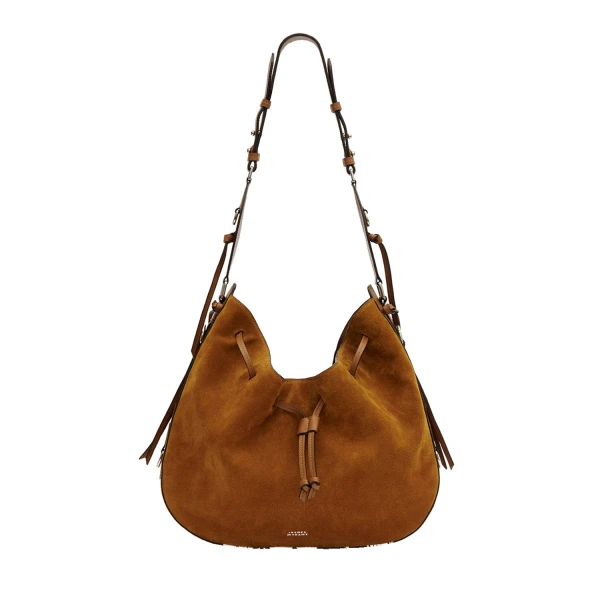 Isabel Marant Bolton Hobo Bag in Suede Leather, Cognac | Women | Luxury Shoes 