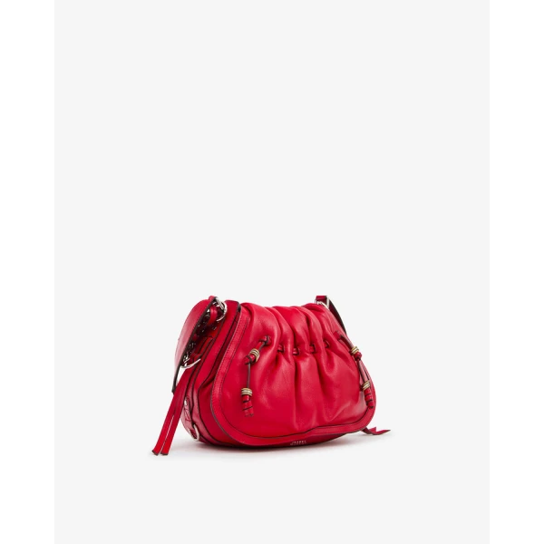 Isabel Marant Bolton Leather Bag in Scarlet Red | Shoulder & Crossbody Bags | Luxury Shoes 