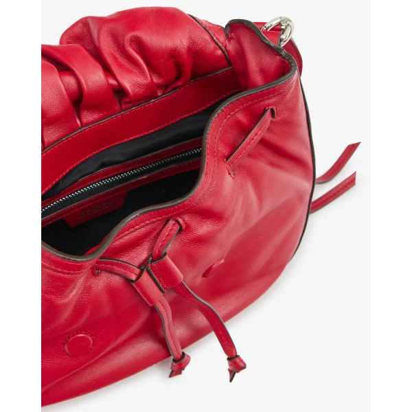 Isabel Marant Bolton Leather Bag in Scarlet Red | Shoulder & Crossbody Bags | Luxury Shoes 