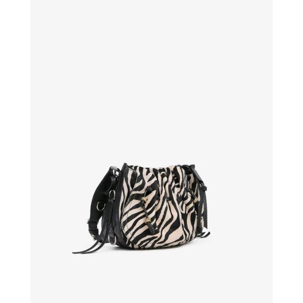 Isabel Marant Bolton Leather Bag in Zebra | Shoulder & Crossbody Bags | Luxury Shoes 