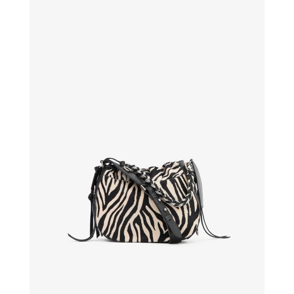 Isabel Marant Bolton Leather Bag in Zebra | Shoulder & Crossbody Bags | Luxury Shoes 