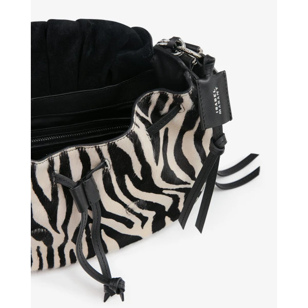 Isabel Marant Bolton Leather Bag in Zebra | Shoulder & Crossbody Bags | Luxury Shoes 