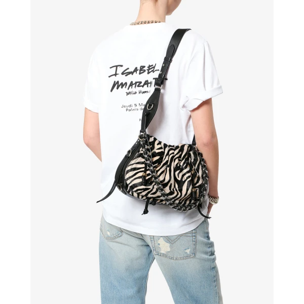 Isabel Marant Bolton Leather Bag in Zebra | Shoulder & Crossbody Bags | Luxury Shoes 
