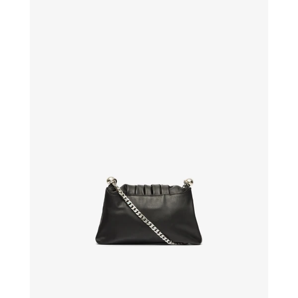 Isabel Marant Bolton Pouch Bag in Leather, Black and Silver | Clutch Bags | Luxury Shoes 