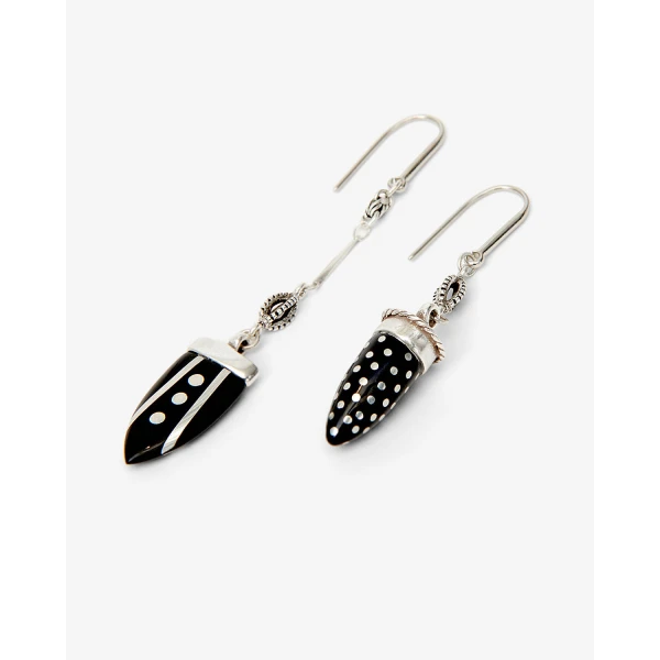 Isabel Marant Cala Earrings in Black and Silver | Earrings | Luxury Shoes 