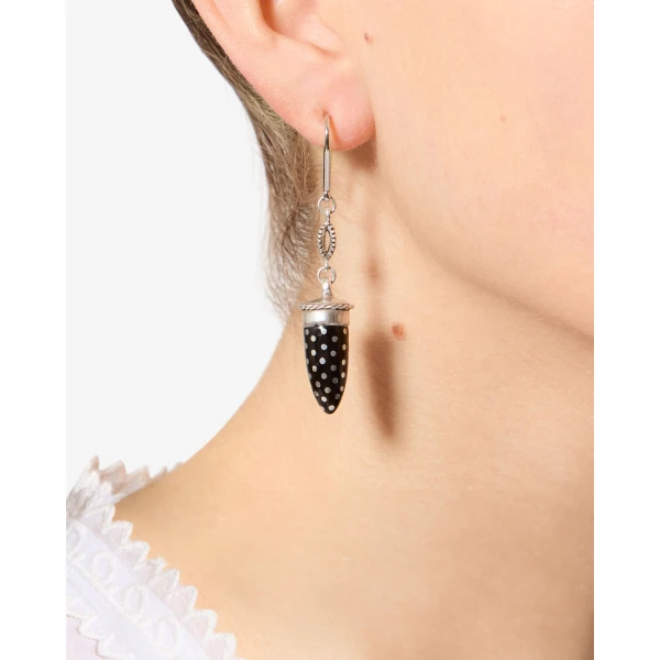 Isabel Marant Cala Earrings in Black and Silver | Earrings | Luxury Shoes 
