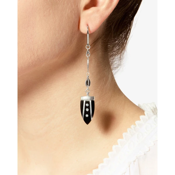 Isabel Marant Cala Earrings in Black and Silver | Earrings | Luxury Shoes 