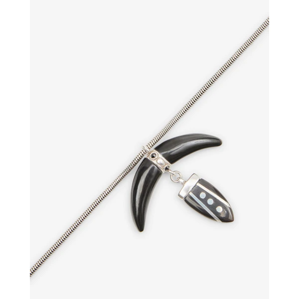 Isabel Marant Cala Necklace in Black and Silver | Necklace | Luxury Shoes 