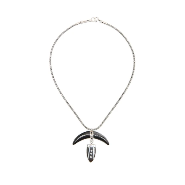Isabel Marant Cala Necklace in Black and Silver | Women | Luxury Shoes 
