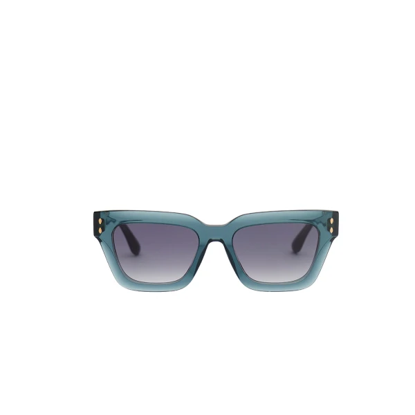 Isabel Marant Carmy Sunglasses in Teal and Dark Grey Shade | Women | Luxury Shoes 