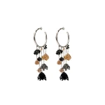 Isabel Marant Catalina Hoop Earrings in Anthracite and Silver | Women | Luxury Shoes 