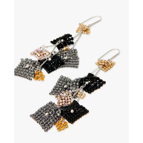 Isabel Marant Catalina Tassel Earrings in Anthracite and Silver | Earrings | Luxury Shoes 