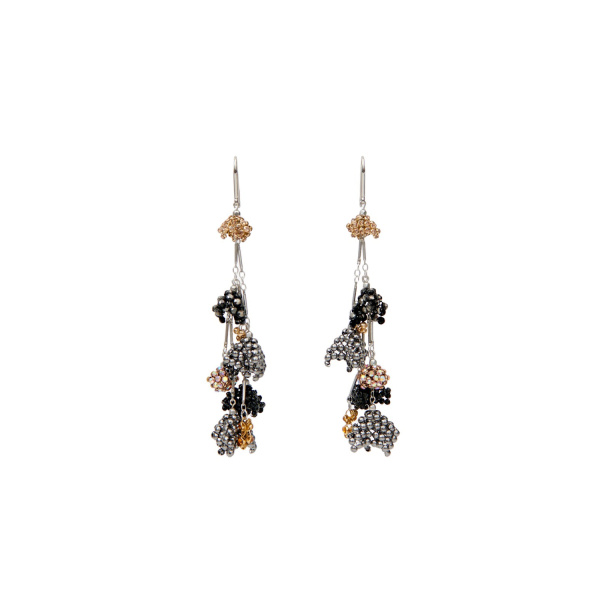 Isabel Marant Catalina Tassel Earrings in Anthracite and Silver | Women | Luxury Shoes 