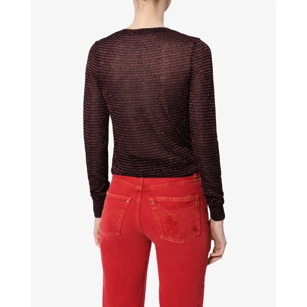 Isabel Marant Cenaya Sweater in Black and Red | Sweaters | Luxury Shoes 