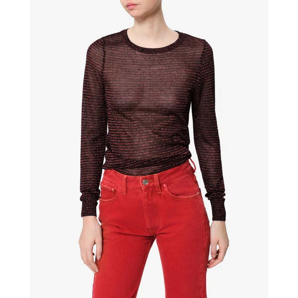 Isabel Marant Cenaya Sweater in Black and Red | Sweaters | Luxury Shoes 