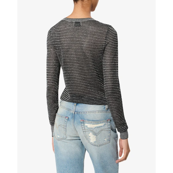 Isabel Marant Cenaya Sweater in Black and Silver | Sweaters | Luxury Shoes 