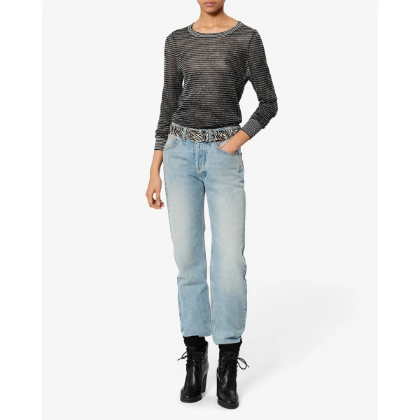 Isabel Marant Cenaya Sweater in Black and Silver | Sweaters | Luxury Shoes 