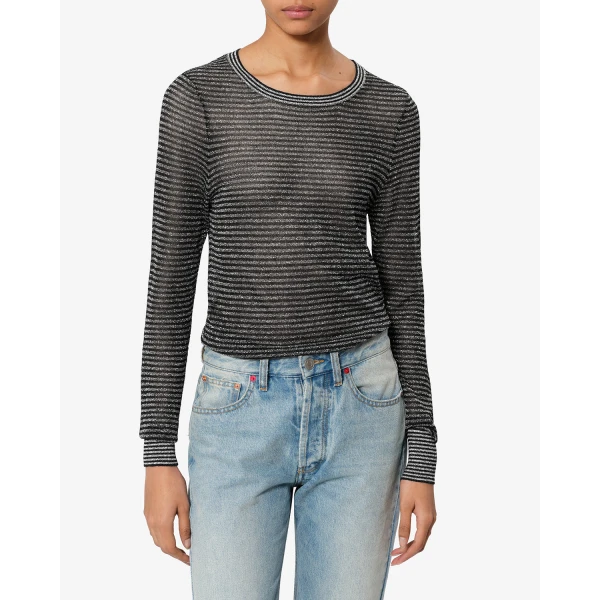 Isabel Marant Cenaya Sweater in Black and Silver | Sweaters | Luxury Shoes 