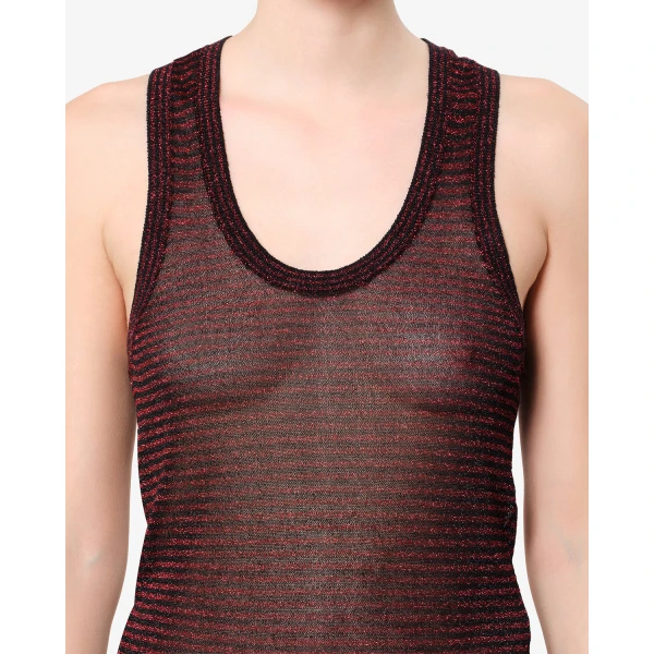Isabel Marant Cevara Tank Top in Black and Red | Sleeveless | Luxury Shoes 