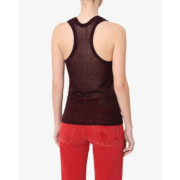 Isabel Marant Cevara Tank Top in Black and Red | Sleeveless | Luxury Shoes 