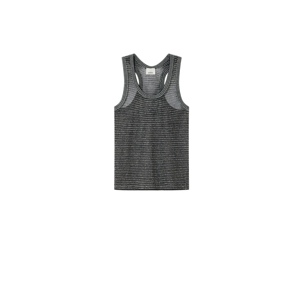 Isabel Marant Cevara Tank Top in Black and Silver | Women | Luxury Shoes 