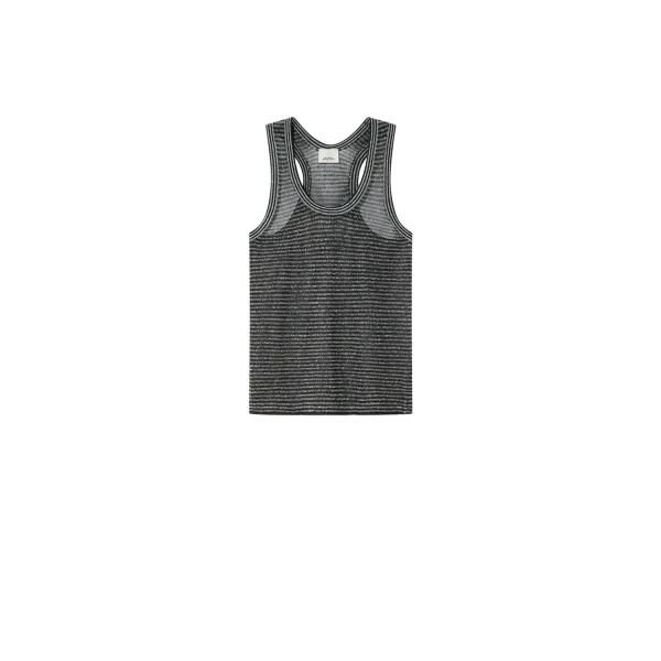 Isabel Marant Cevara Tank Top in Black and Silver | Women | Luxury Shoes 