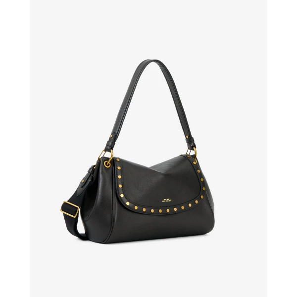 Isabel Marant Chany M Leather Bag in Black | Shoulder & Crossbody Bags | Luxury Shoes 
