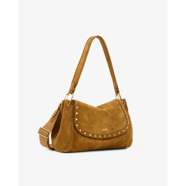 Isabel Marant Chany M Suede Bag in Cognac | Shoulder & Crossbody Bags | Luxury Shoes 