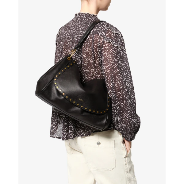 Isabel Marant Chany XL Leather Bag in Black | Shoulder & Crossbody Bags | Luxury Shoes 