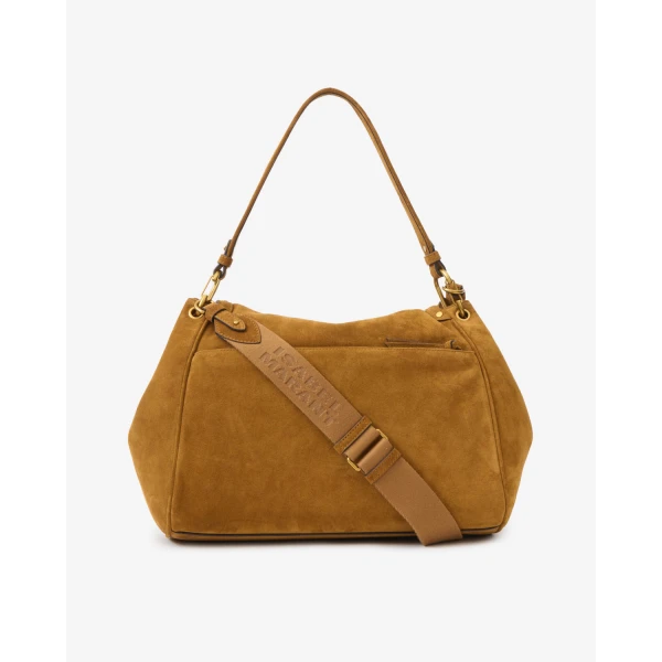 Isabel Marant Chany XL Suede Bag in Cognac | Shoulder & Crossbody Bags | Luxury Shoes 