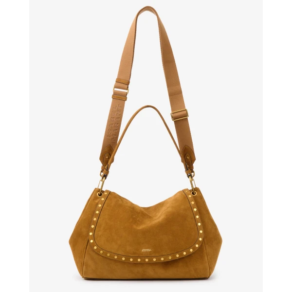 Isabel Marant Chany XL Suede Bag in Cognac | Shoulder & Crossbody Bags | Luxury Shoes 