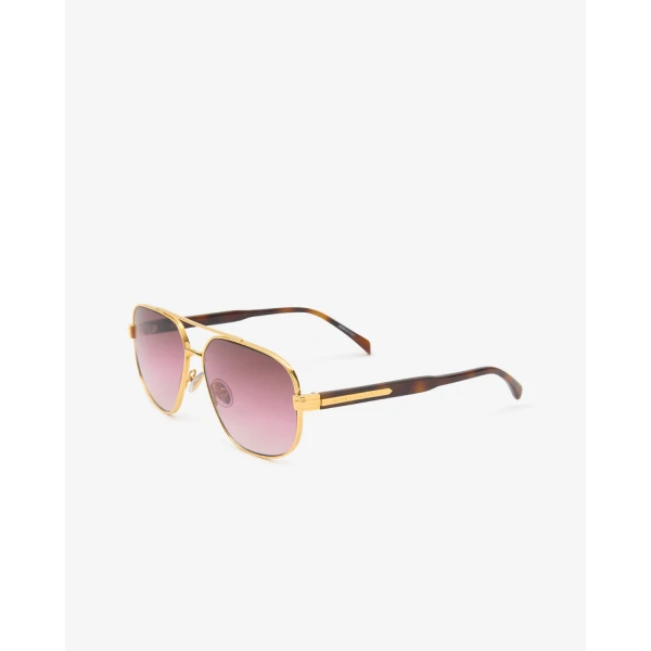 Isabel Marant Clero Pilot Sunglasses in Yellow Gold and Brown Purple | Sunglasses | Luxury Shoes 