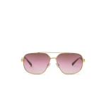 Isabel Marant Clero Pilot Sunglasses in Yellow Gold and Brown Purple | Women | Luxury Shoes 
