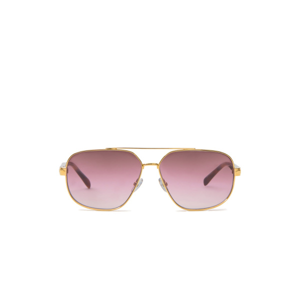 Isabel Marant Clero Pilot Sunglasses in Yellow Gold and Brown Purple | Women | Luxury Shoes 