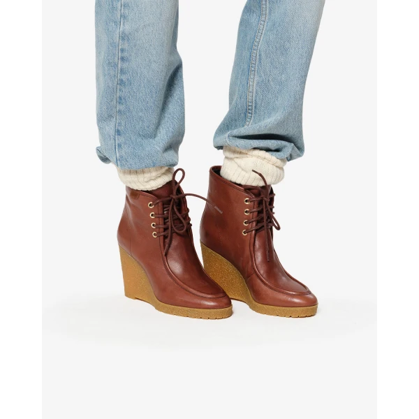 Isabel Marant Cylia Ankle Boots in Dark Brown | Boots | Luxury Shoes 