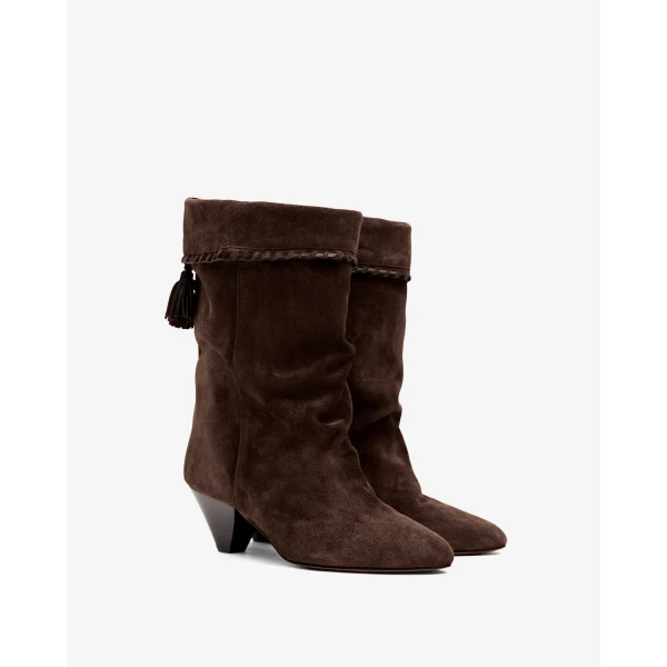 Isabel Marant Dalby Ankle Boots in Chocolate | Boots | Luxury Shoes 