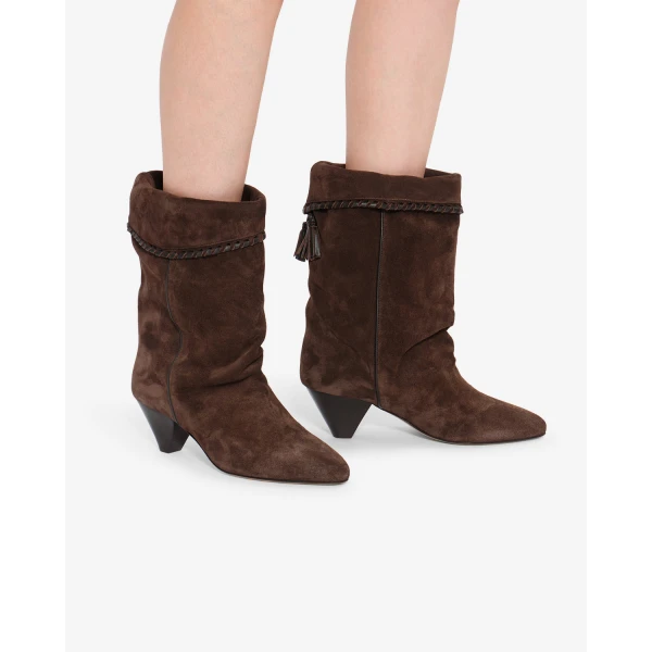 Isabel Marant Dalby Ankle Boots in Chocolate | Boots | Luxury Shoes 