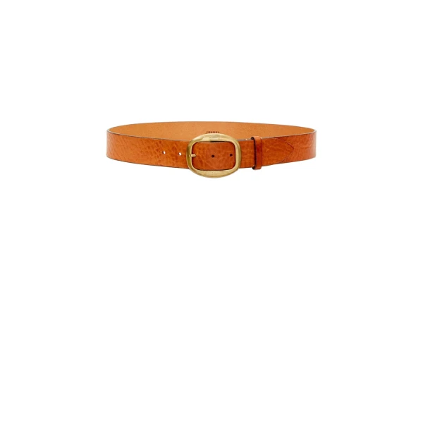 Dara Calfskin Leather Belt in Cognac