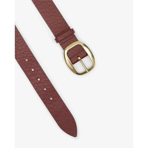Isabel Marant Dara Leather Belt in Burgundy | Belts | Luxury Shoes 