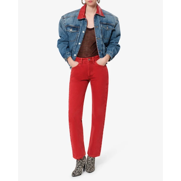 Isabel Marant Daya Regular Jeans in Red | Denim | Luxury Shoes 