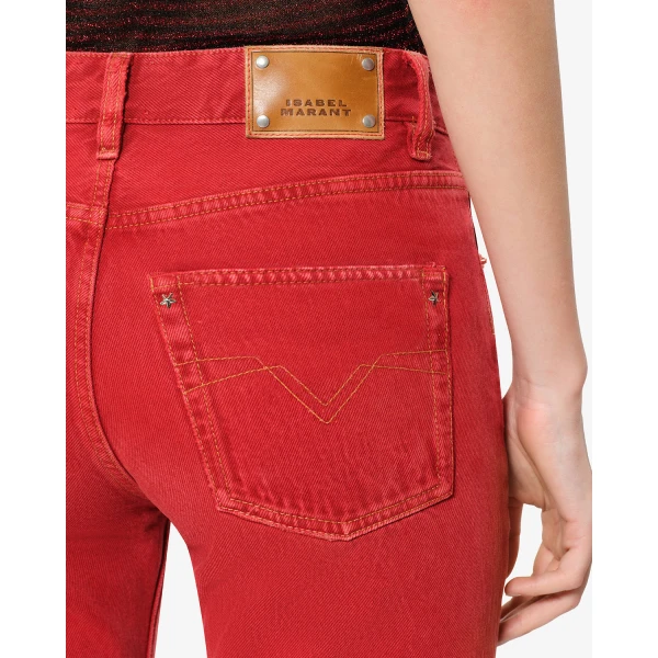 Isabel Marant Daya Regular Jeans in Red | Denim | Luxury Shoes 