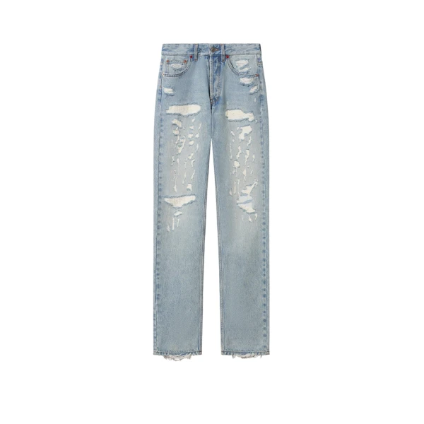 Isabel Marant Daya Regular Jeans in Used Blue | Women | Luxury Shoes 