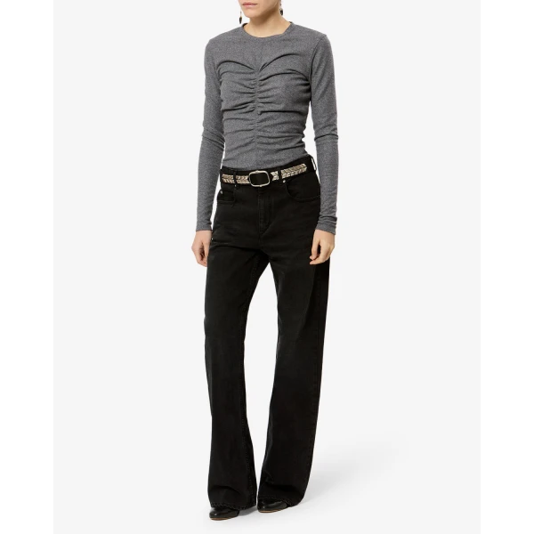 Isabel Marant Delesa Top in Gray | Tops | Luxury Shoes 