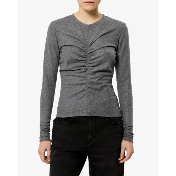 Isabel Marant Delesa Top in Gray | Tops | Luxury Shoes 