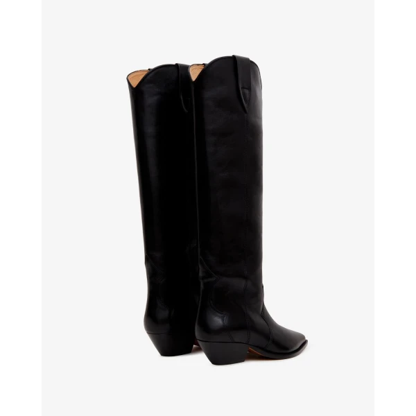 Isabel Marant Denvee Leather Boots in Black | Boots | Luxury Shoes 