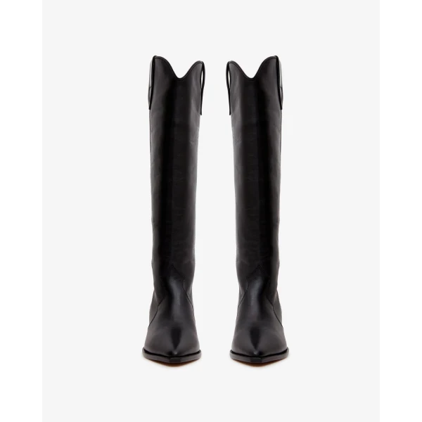 Isabel Marant Denvee Leather Boots in Black | Boots | Luxury Shoes 