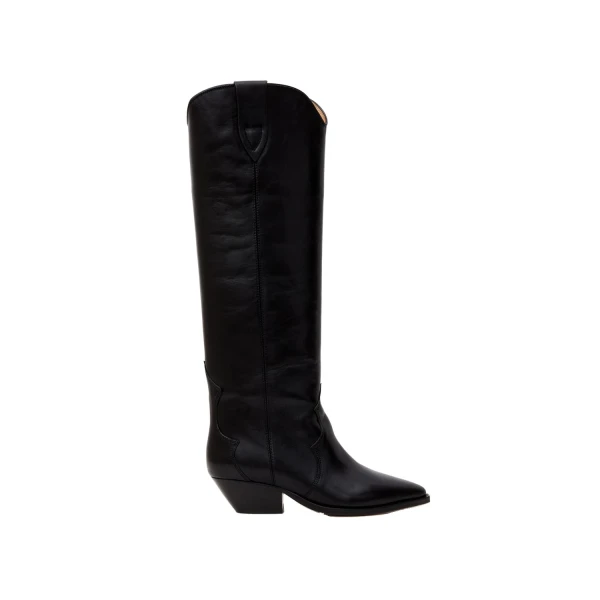 Isabel Marant Denvee Leather Boots in Black | Women | Luxury Shoes 