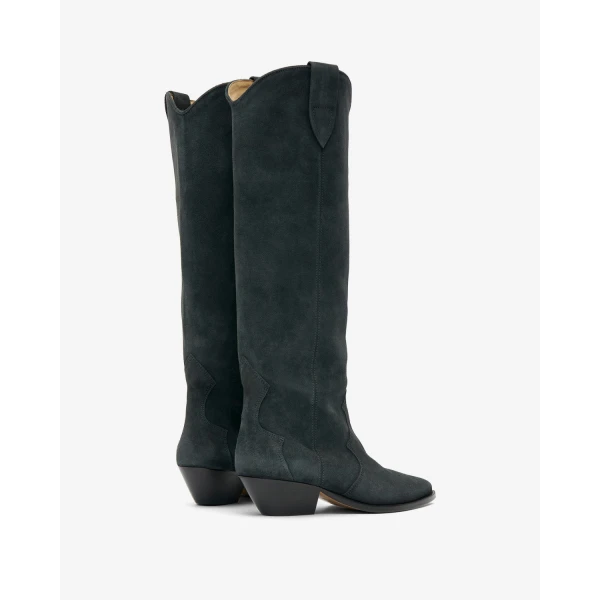 Isabel Marant Denvee Suede Boots in Faded Black | Boots | Luxury Shoes 